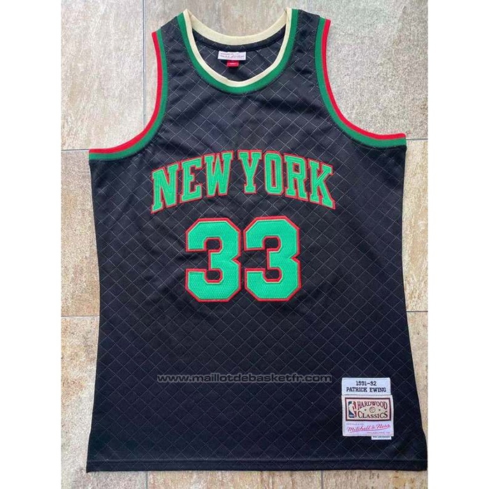Maillot New York Knicks Patrick Ewing #33 Mitchell & Ness 1991-92 Noir